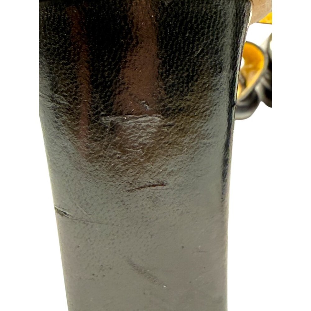 Fendi FF Logo Black Leather Ankle Strap Heels Sandals IT 36 Gold Silver Hardware - Picture 11 of 11